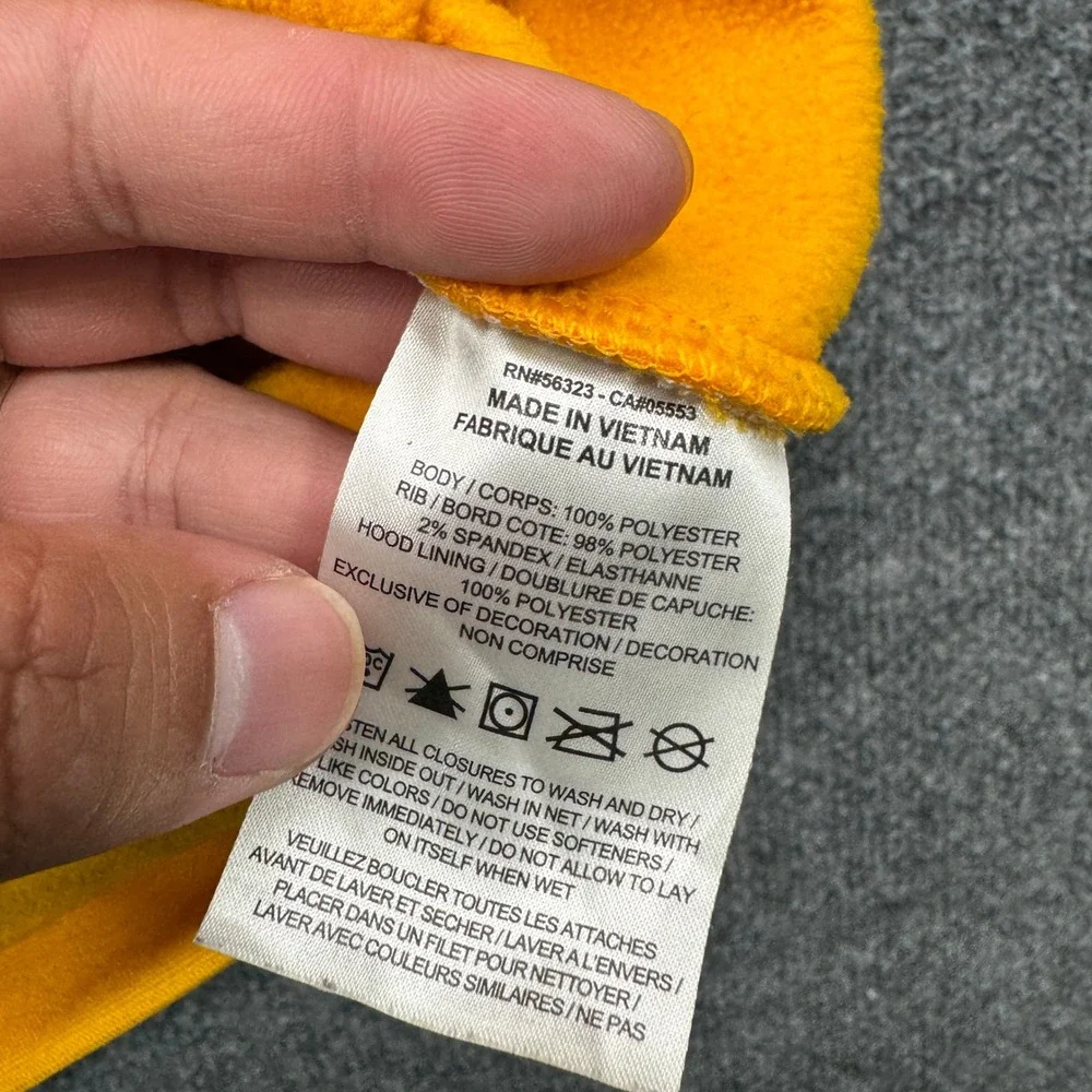 Nike Hoodie Mens XL Yellow Long Sleeve Fleece Pullover Athletic Running